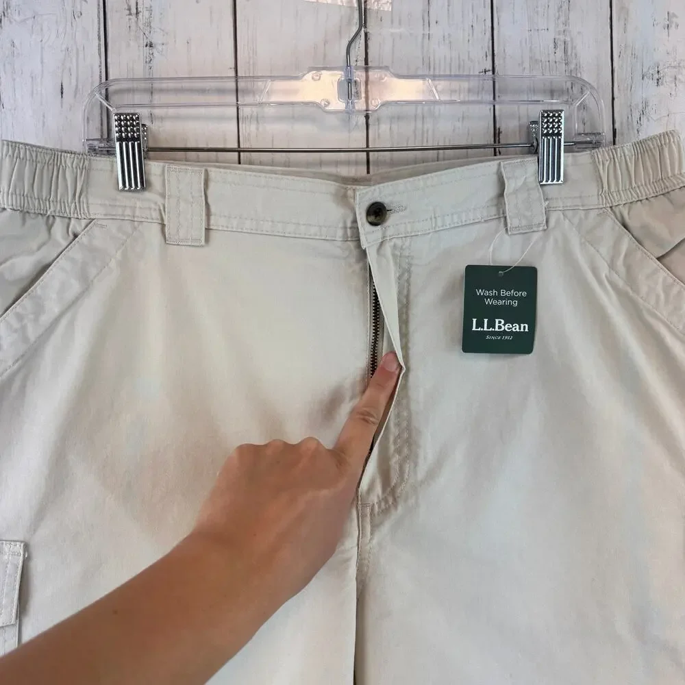 NWT L.L. Bean Stone Tropic-Weight Cargo Shorts Comfort Waist 6" Inseam Size 38 - Picture 5 of 14
